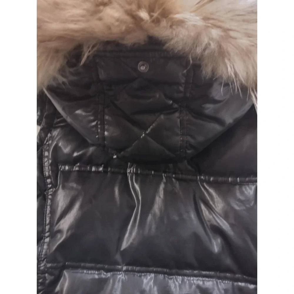 GEOX Respira Vest Womens‎ 8 Full Zip Black with furry hood.  H24